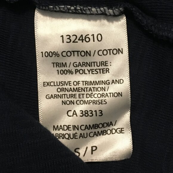 100% Cotton Bleu Gray Lace Shoulder 1/4 Button Down Dark Blue Top - Small - Picture 9 of 15